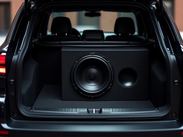SUV na may subwoofer installation
